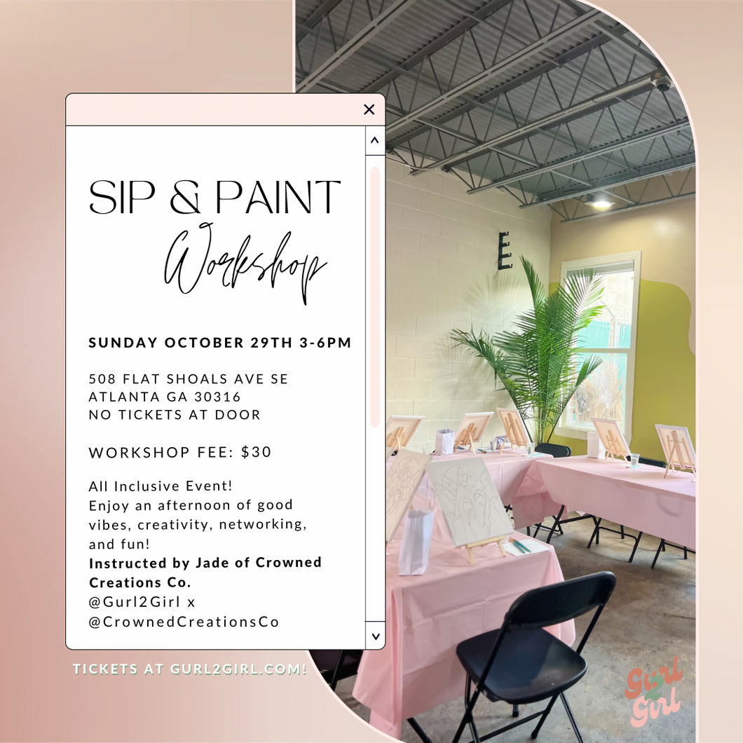 Sip N Paint Workshop | 10/29 by Crowned Creations