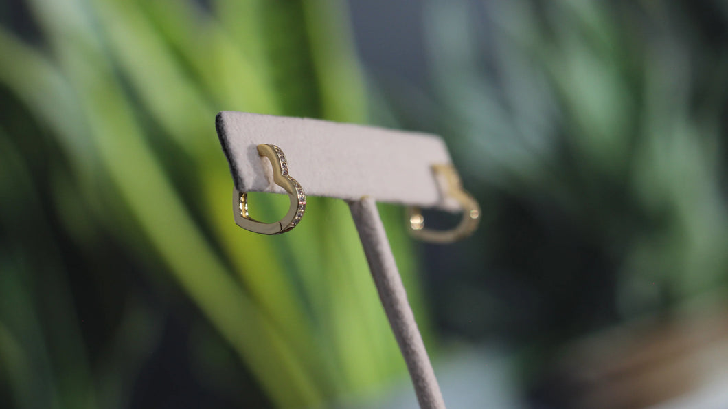 Heart Huggie Earrings by July Moon Collection